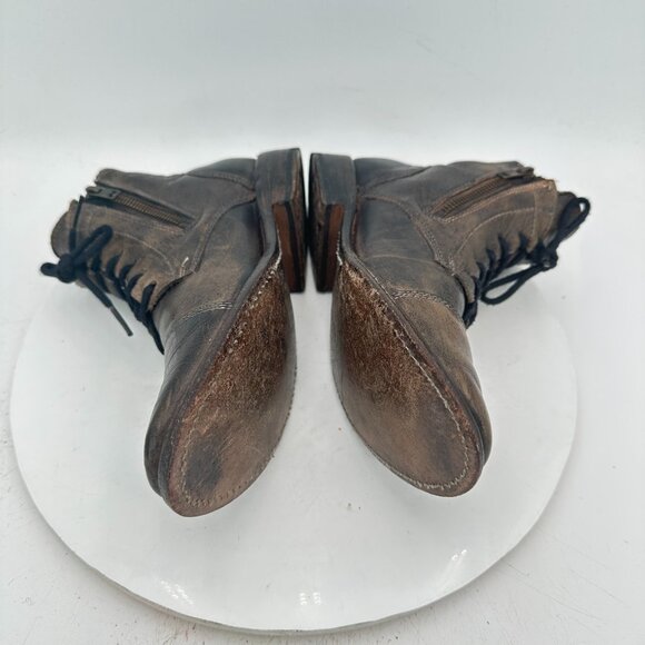 Bed Stu Cobbler Series Women Size 7.5 Brown Distressed Leather Dual Zip Boot - Picture 7 of 12